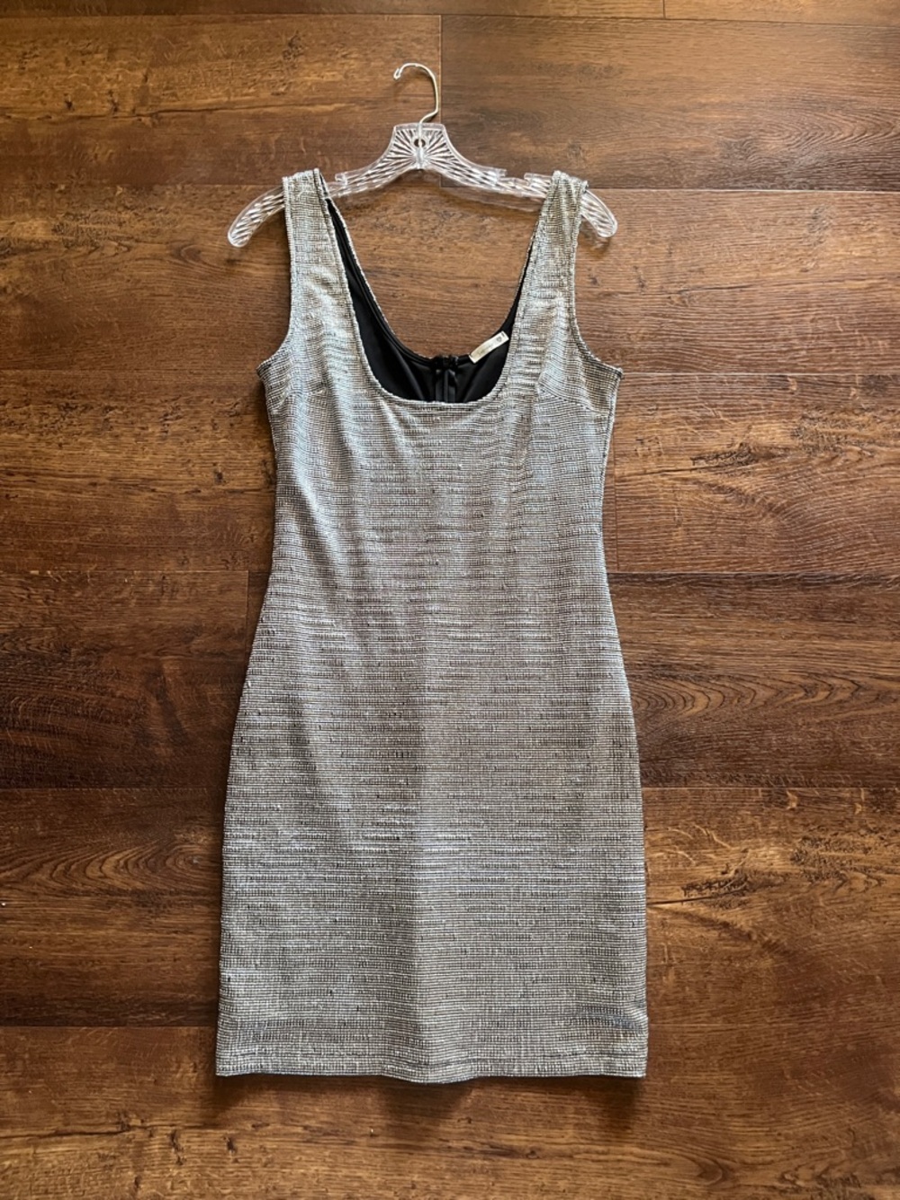Soprano Silver Scoop Neck Mini Dress
